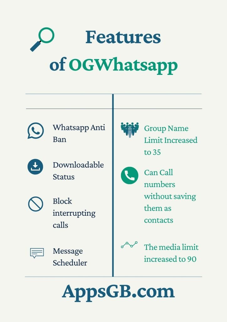 Features of OGWhatsapp (infographic)
