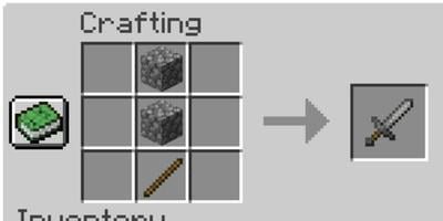 Stone sword recipe Minecraft